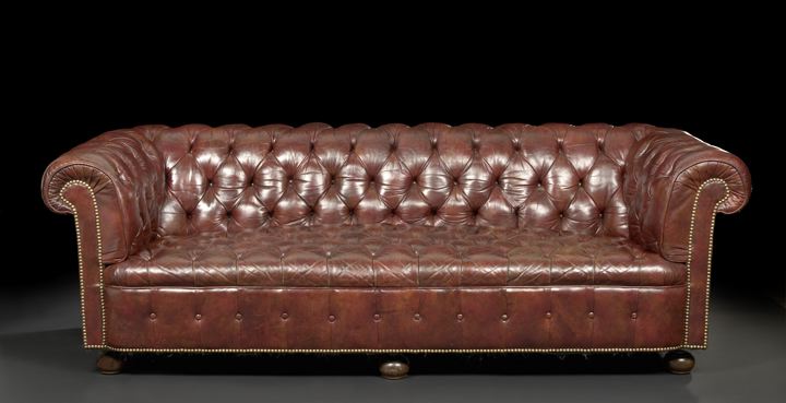 Edwardian Mahogany and Leather Upholstered 2bcbd