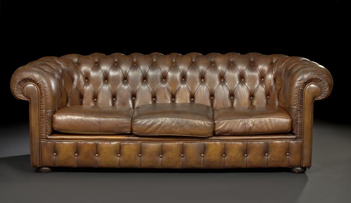 Edwardian Mahogany and Leather Upholstered 2bcc0
