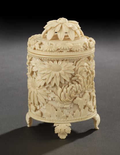 Japanese Finely Carved Ivory Covered