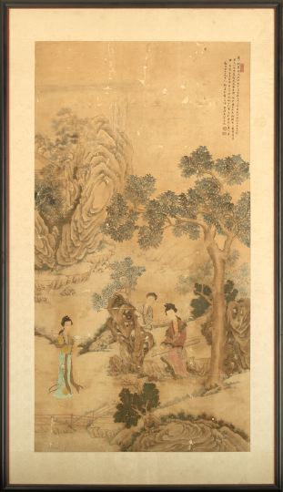 Framed Chinese Scroll 18th century  2c10a