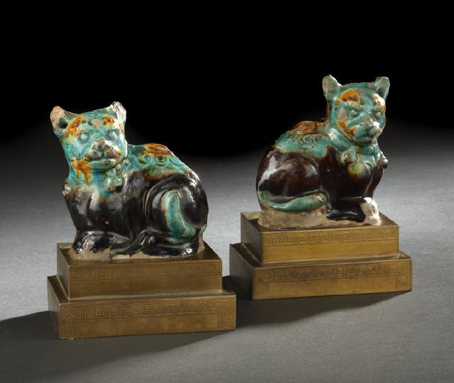 Pair of Chinese Tileworks Figures