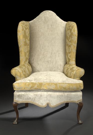 Queen Anne Style Mahogany and Upholstered 2c171