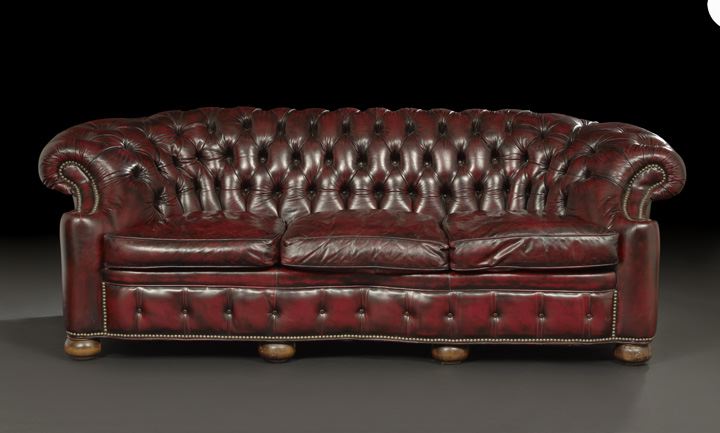 Edwardian Style Mahogany and Leather Upholstered 2c1fe