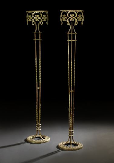 Tall Pair of American Wrought-Iron