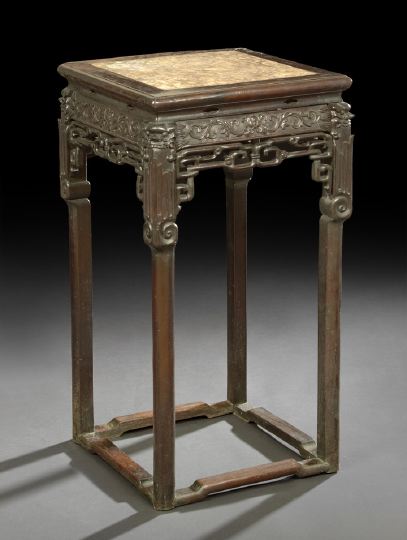 Chinese Carved Rosewood and Marble Top 2c252