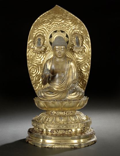 Fine Japanese Giltwood Statue of 2c253