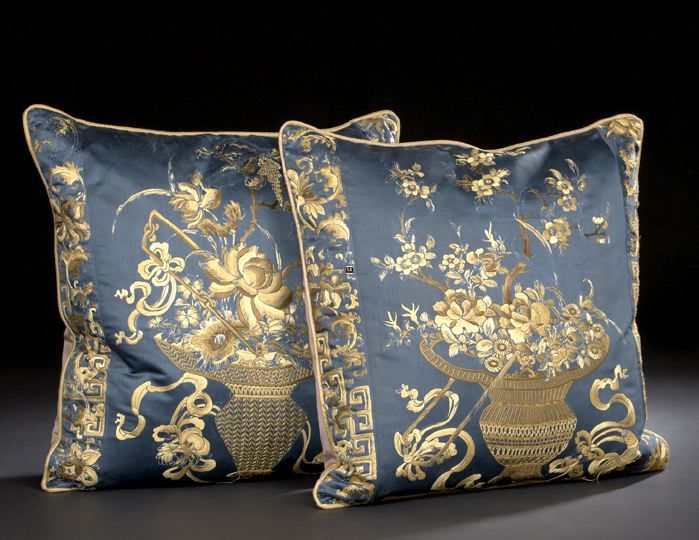 Fine Pair of Japanese Embroidered 2c256