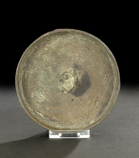 Chinese Bronze Circular Hand Mirror,