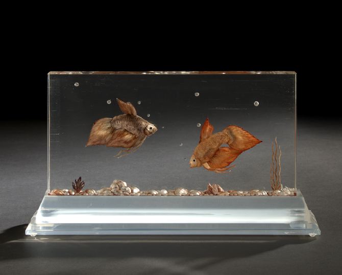 Highly Unusual Carved Lucite Aquatic  2c2f2