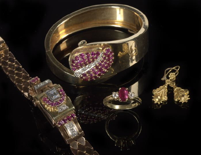 Eighteen-Karat Yellow Gold, Ruby and