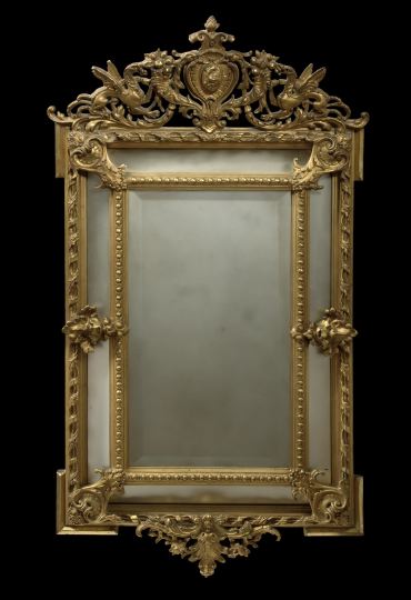 French Carved Giltwood and Mirrored 2bf3f