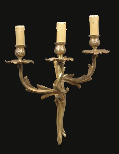 Pair of French Gilt-Lacquered Brass