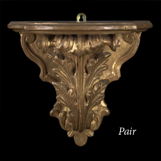 Large Pair of Italian Carved Giltwood
