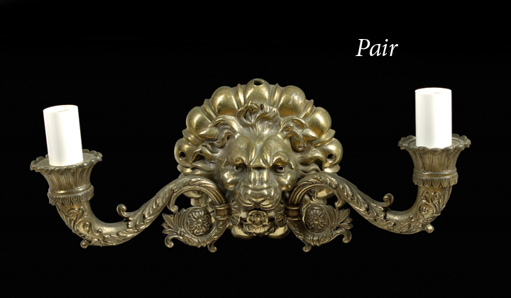 Weighty Pair of French Gilt Brass 2bf56