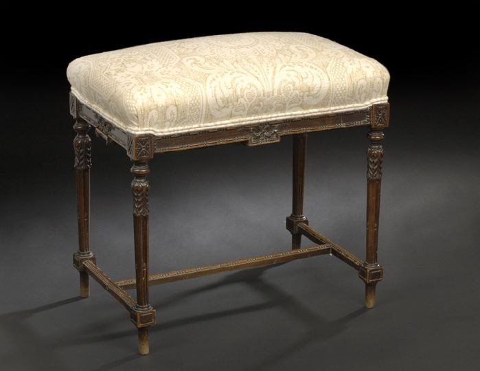 Louis XVI-Style Mahogany Stool,