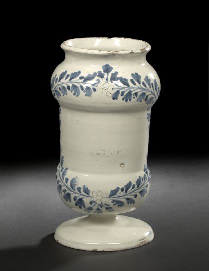 French Blue and White Faience Footed