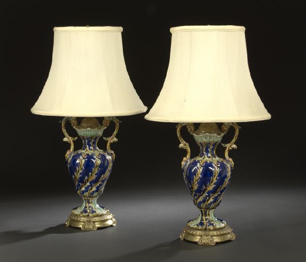 Attractive Pair of French Majolica 2c036