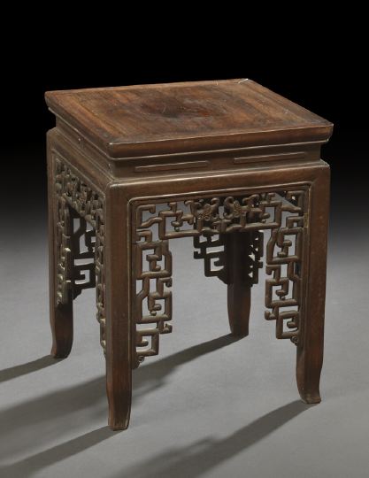 Chinese Carved Rosewood Stool,