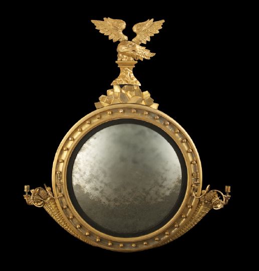 Regency Giltwood and Ebonized Convex 2c08c