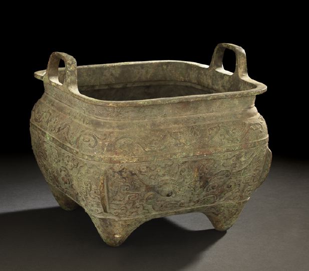 Chinese Cast-Bronze Footed Planter,