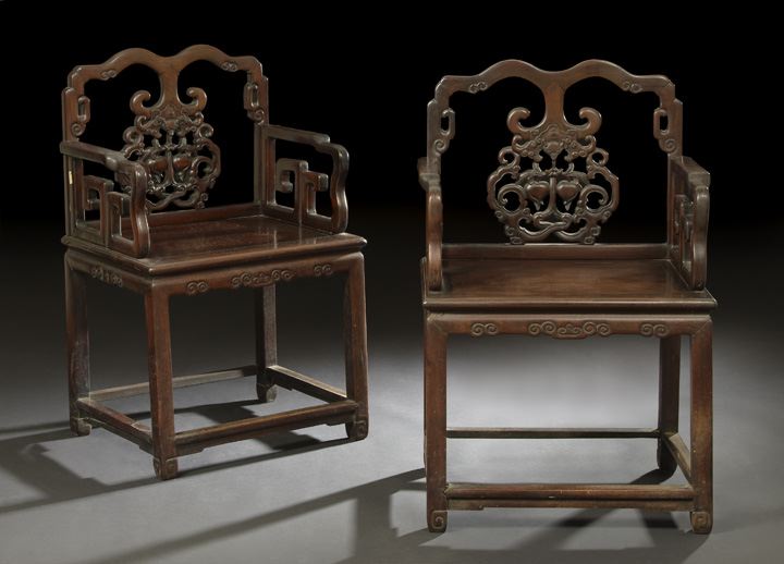 Pair of Chinese Carved Rosewood