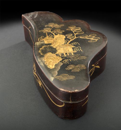 Japanese Black-and-Gold Lacquered