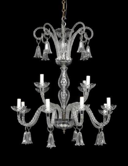 George VI Cut Glass Tiered Twelve-Light