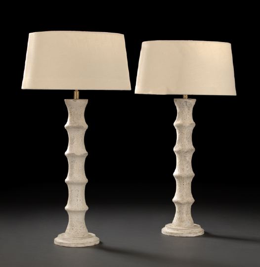 Pair of French Bamboo-Turned Table Lamps,