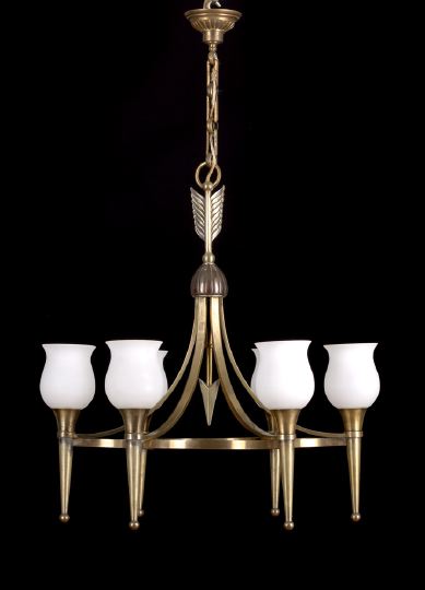 Attractive French Art Moderne Six Light 2c573