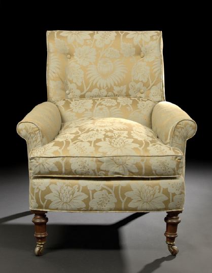 Victorian Style Mahogany and Upholstered 2c581