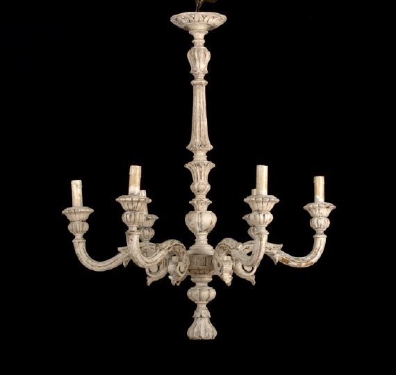 Large French Carved Wooden Six Light 2c597