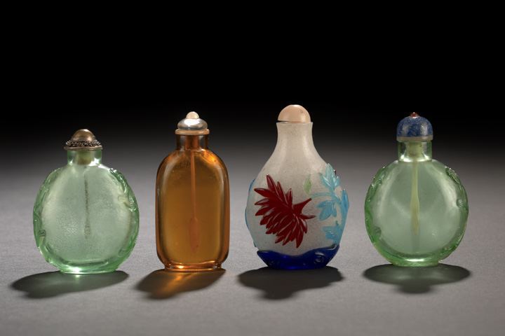 Group of Four Chinese Glass Snuff