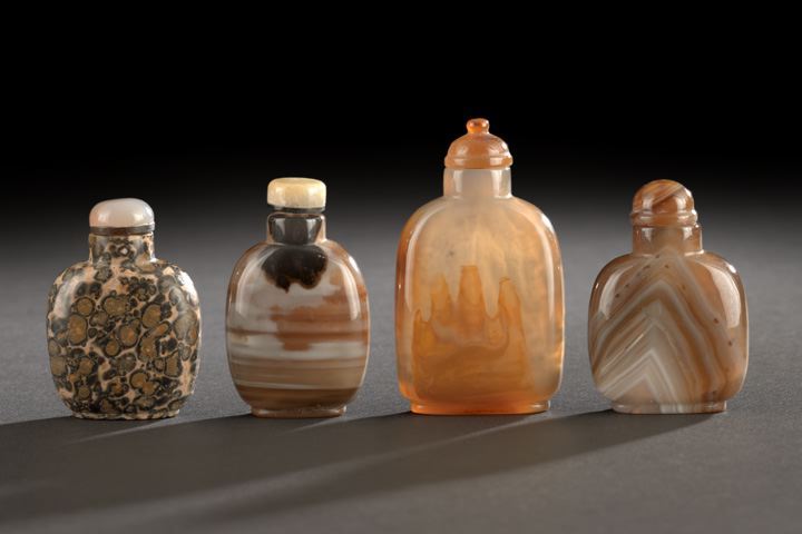 Group of Four Chinese Stone Snuff