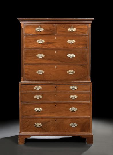 George III Mahogany Secretary Chest on Chest  2c5d7