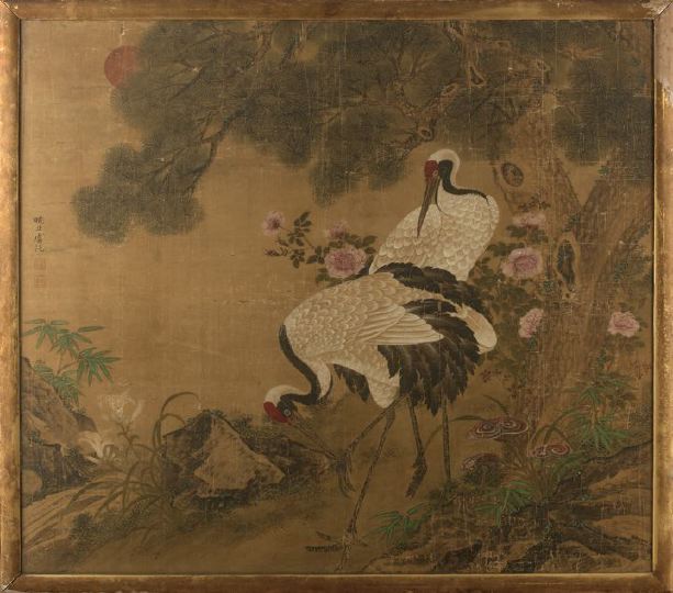 Good Chinese Framed Scroll on Silk  2c5dd