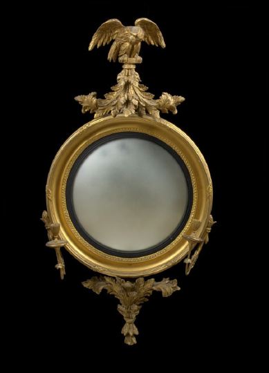 Regency Giltwood Convex Mirror  2c5e5