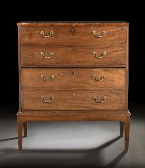 George III Mahogany Butler's Chest-on-Stand,