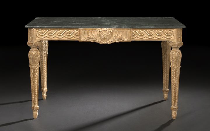 Louis XVI-Style Giltwood and Marble-Top