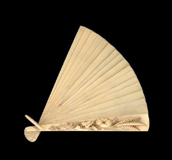 Unusual Continental Ivory Ladys Fan,