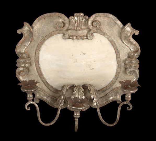 Large Italian Carved and Silvered