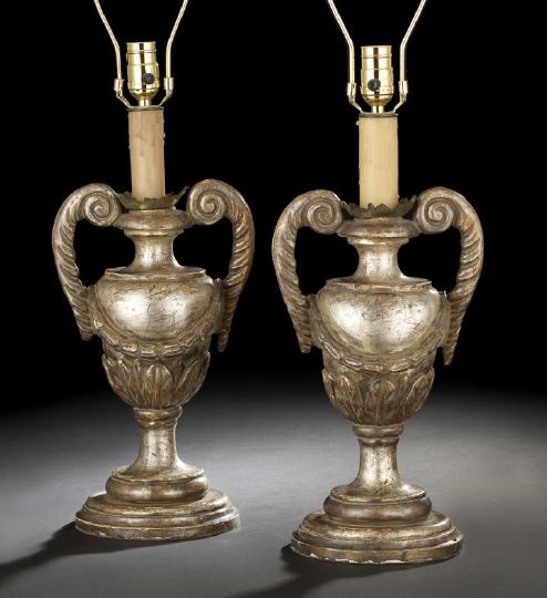 Pair of Italian Silvered Wood and 2c6ba