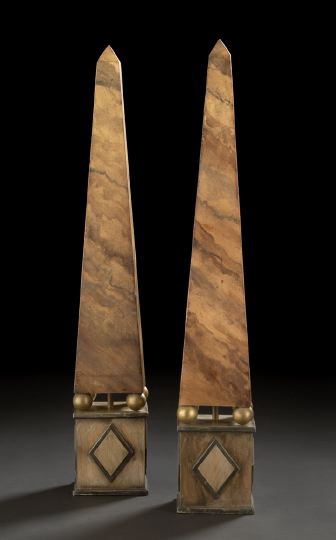 Large Pair of Obelisks on Pedestals  2c35a