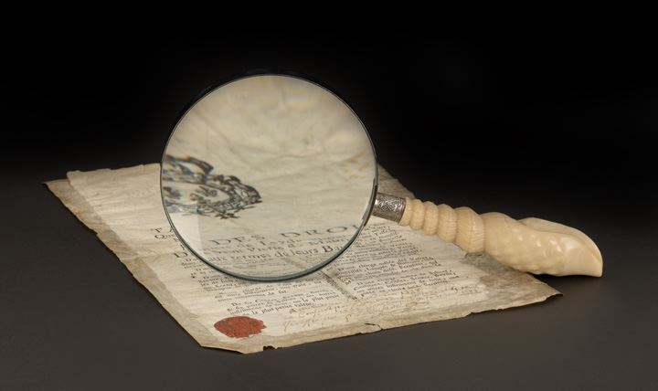 Victorian Carved Ivory Desk Magnifier  2c377