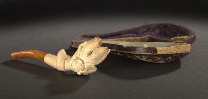 Ladys Cased Meerschaum Pipe,  19th