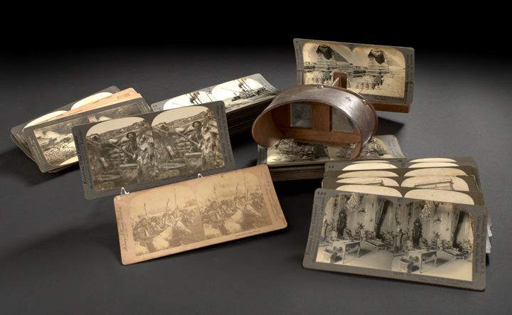 Wooden Stereoscope and a Collection