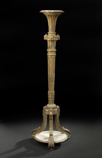 Louis XIV-Style Giltwood Pedestal,