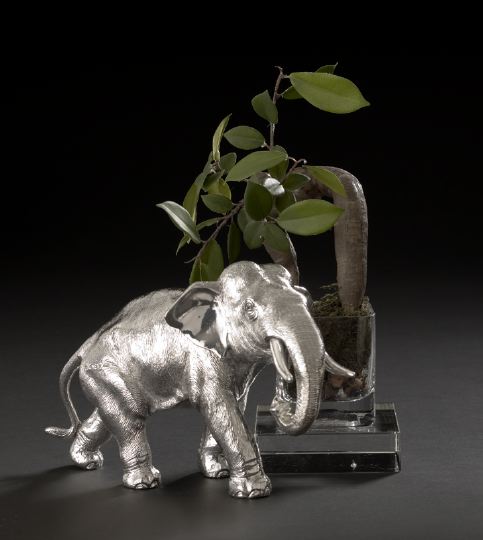 Japanese Sterling Silver Elephant  2c3b3