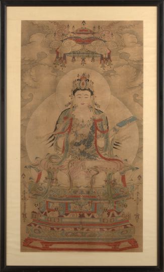 Chinese Framed Scroll of Kwan Yin 2c3bf