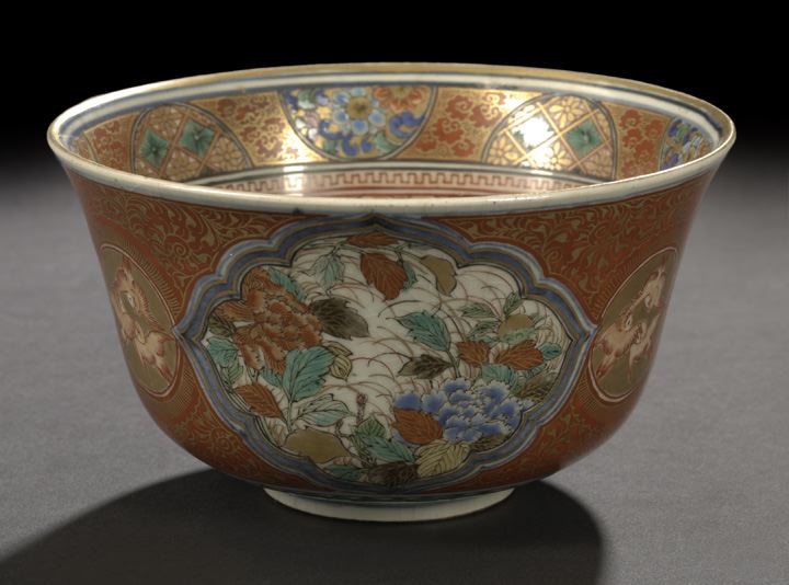 Japanese Polychrome Enamel Bowl  2c3e0