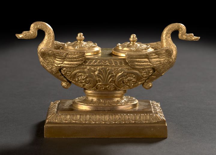 Diminutive French Gilt Bronze Double 2c408